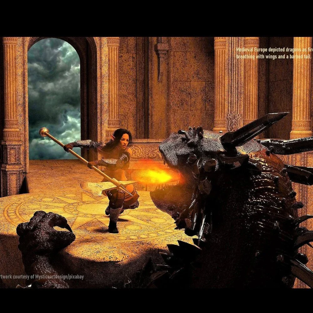 Dragons 2027 Wall Calendar Fantasy Art Mythology Folklore Medieval Dragon Gift